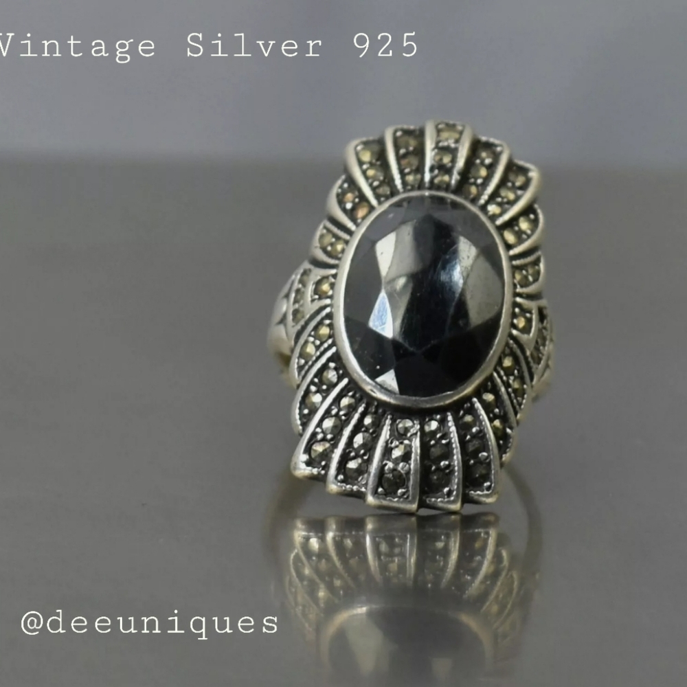 Vintage deco art Sterling silver ring
